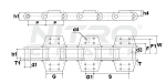 NITRO® SS859 Steel Bushed Chain, K44 Attachment Every 2nd Link X 10ft
